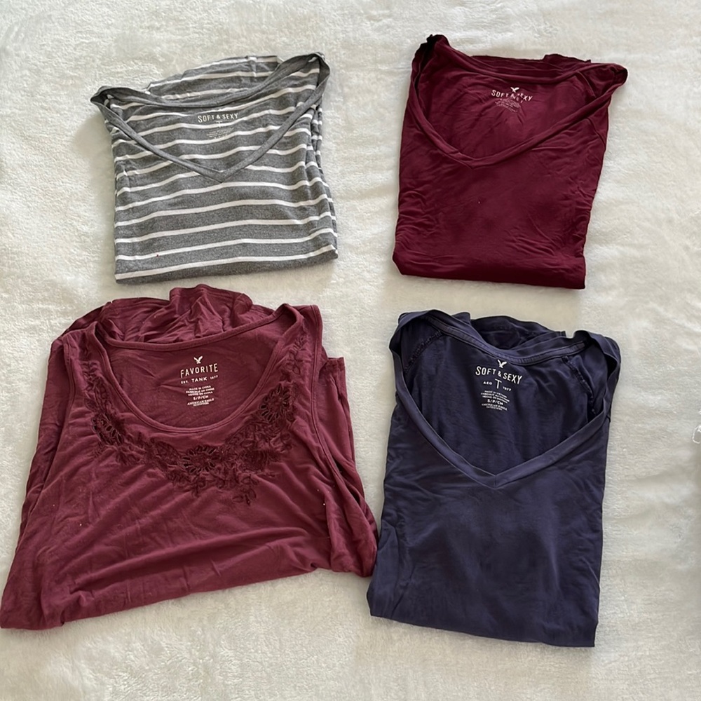 4 Pack American Eagle Outfitters Soft and Sexy Shirts